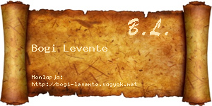 Bogi Levente névjegykártya
